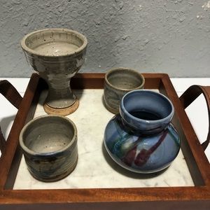 Set of 4 vintage pottery vases